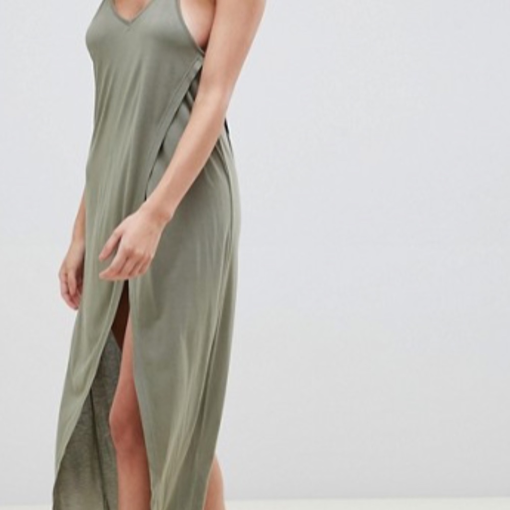 ASOS cross front wrap jersey beach cover up